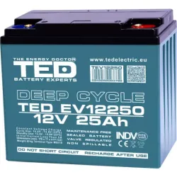 Acumulator 12V Vehicule Electrice, Dimensiuni 181 x 76 x 167 mm, Baterie 12V 25Ah M5, TED Electric