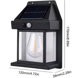 LAMPA SOLARA DE PERETE 20W CU BEC ALB CALD LAMPA SOLARA DE PERETE 20W CU BEC ALB CALD
