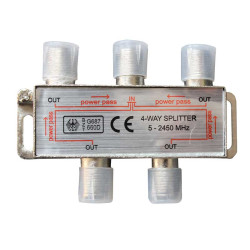 Spliter satelit 4 cai 5-2450MHz power pass Spliter satelit 4 cai 5-2450MHz power pass