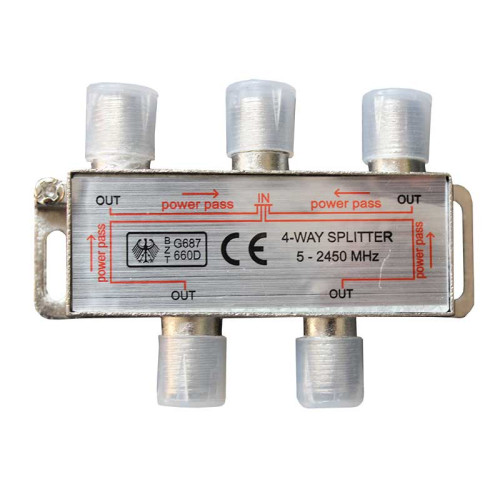 Spliter satelit 4 cai 5-2450MHz power pass Spliter satelit 4 cai 5-2450MHz power pass