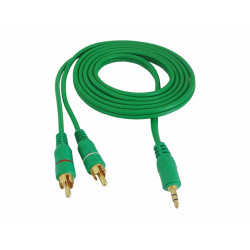Cablu jack 3,5mm la 2RCA 5m verde 4.0X8mm Cablu jack 3,5mm la 2RCA 5m verde 4.0X8mm
