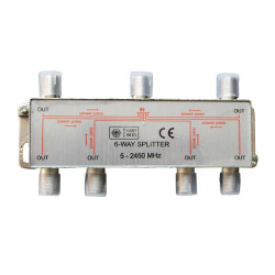 Spliter satelit 6 cai 5-2450MHz power pass Spliter satelit 6 cai 5-2450MHz power pass