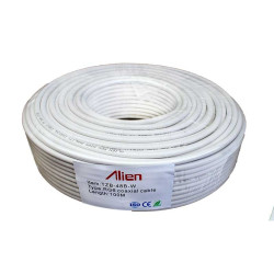 Cablu coaxial RG6 alb 48x0.12mm Cu 1mm Cu 100m Cablu coaxial RG6 alb 48x0.12mm Cu 1mm Cu 100m