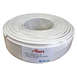 Cablu coaxial RG6 alb 64x0.12mm 1.02mm CCA 100m Cablu coaxial RG6 alb 64x0.12mm 1.02mm CCA 100m