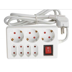 Prelungitor 7cai 3schuko+4euro 3m cu intr Alien