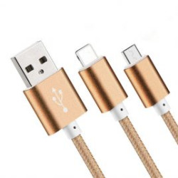 Cablu microusb cu aspect de fir impletit Cablu microusb cu aspect de fir impletit