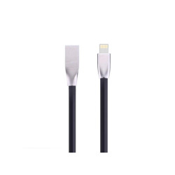 Cablu Iphone cu mufe in carcasa de metal negru Cablu Iphone cu mufe in carcasa de metal negru
