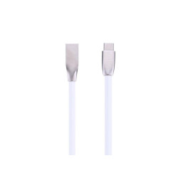 Cablu microusb cu mufe in carcasa de metal alb Cablu microusb cu mufe in carcasa de metal alb