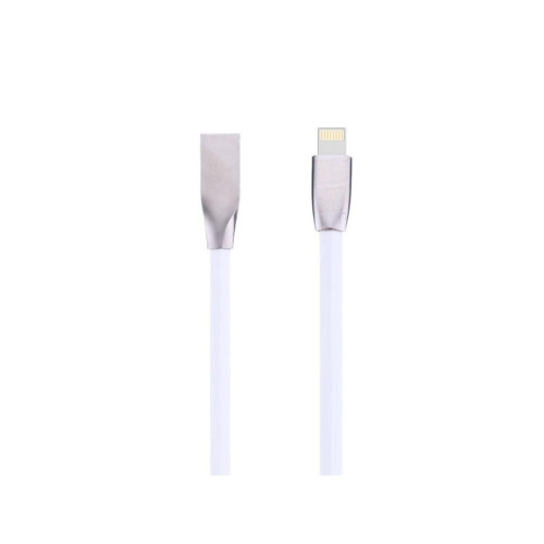 Cablu Iphone cu mufe in carcasa de metal alb