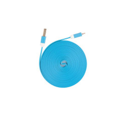 Cablu Iphone plat flexibil albastru Cablu Iphone plat flexibil albastru