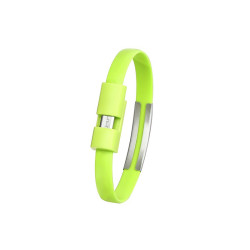 Cablu microusb bratara 0.2m verde Cablu microusb bratara 0.2m verde