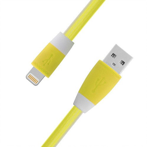 Cablu Iphone cauciucat mufe plastic galben