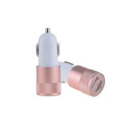 Incarcator auto 1A 2 USB-uri roz Incarcator auto 1A 2 USB-uri roz