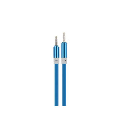 Cablu jack 3,5mm la jack 3,5mm silicon albastru Cablu jack 3,5mm la jack 3,5mm silicon albastru