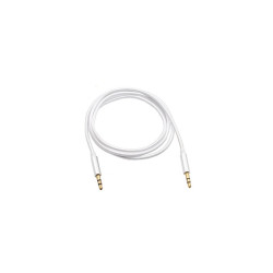 Cablu jack 3,5mm la jack 3,5mm textil alb Cablu jack 3,5mm la jack 3,5mm textil alb