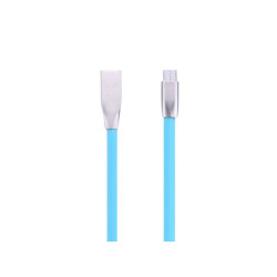Cablu microusb cu mufe in carcasa de metal albastru Cablu microusb cu mufe in carcasa de metal albastru