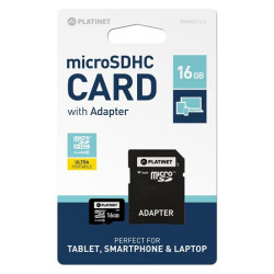MicroSDHC 16Gb Platinet cu adaptor clasa 10 MicroSDHC 16Gb Platinet cu adaptor clasa 10