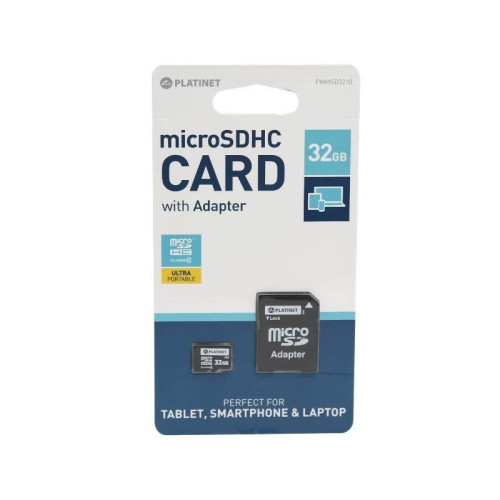 MicroSDHC 32Gb Platinet cu adaptor clasa 10 MicroSDHC 32Gb Platinet cu adaptor clasa 10