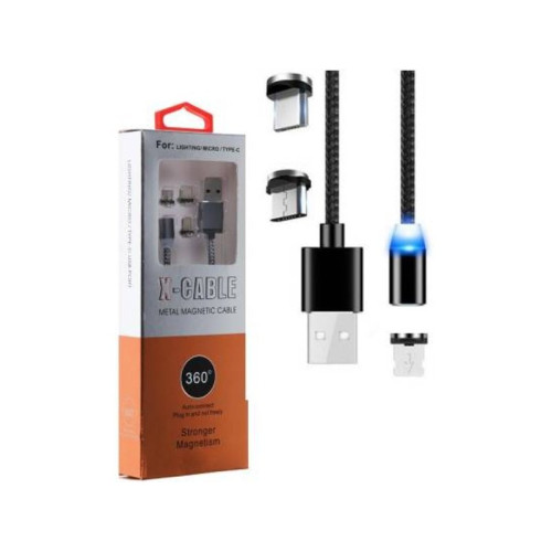 Cablu USB 3in1 microusb/Iphone/tip C magnetic Cablu USB 3in1 microusb/Iphone/tip C magnetic
