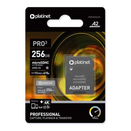 MicroSDXC 256Gb clasa 10 Platinet cu adaptor MicroSDXC 256Gb clasa 10 Platinet cu adaptor