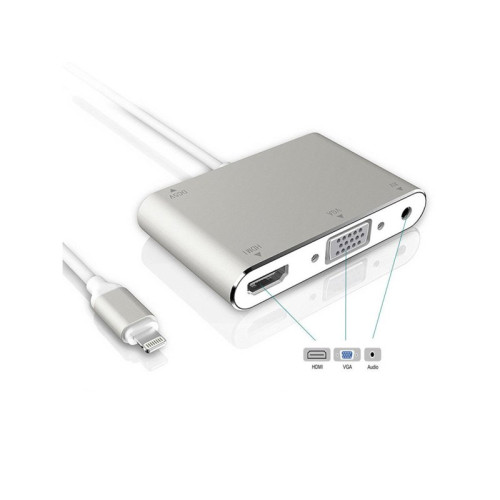 Cablu adaptor Iphone 8pin la HDMI+VGA+audio Cablu adaptor Iphone 8pin la HDMI+VGA+audio