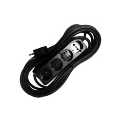 Prelungitor bachelita 4cai 5m 3x1.5mm2 negru