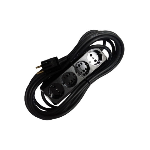 Prelungitor bachelita 4cai 5m 3x1.5mm2 negru