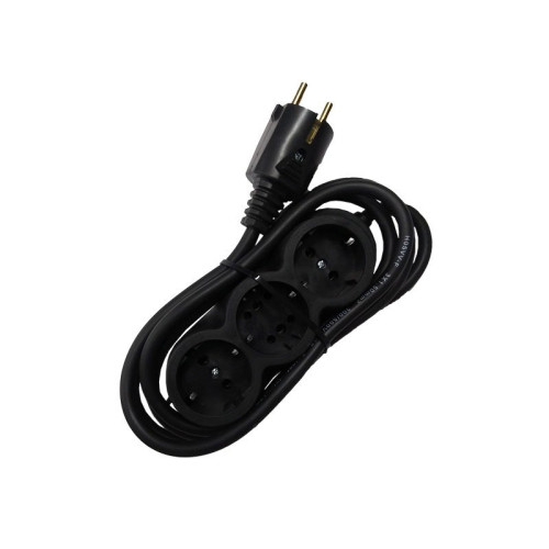 Prelungitor cauciucat bachelita 3cai 2m 3x1.5mm2 negru Prelungitor cauciucat bachelita 3cai 2m 3x1.5mm2 negru