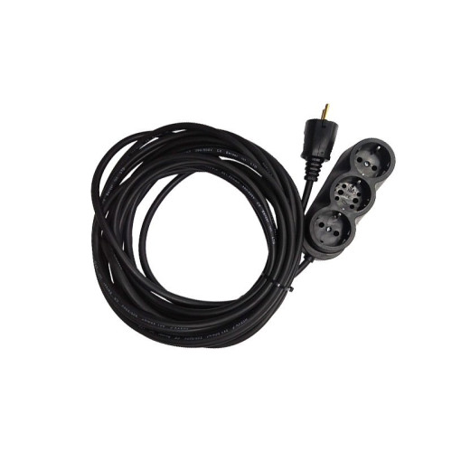 Prelungitor cauciucat bachelita 3cai 10m 3x1.5mm2 negru