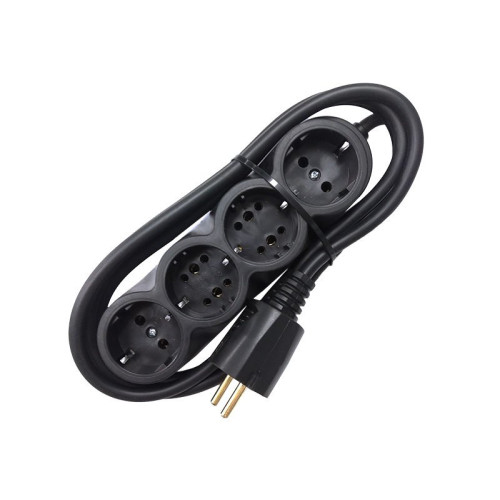 Prelungitor cauciucat bachelita 4cai 2m 3x1.5mm2 negru Prelungitor cauciucat bachelita 4cai 2m 3x1.5mm2 negru
