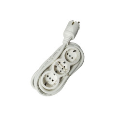 Prelungitor cauciucat bachelita 3cai 2m 3x1.5mm2 alb
