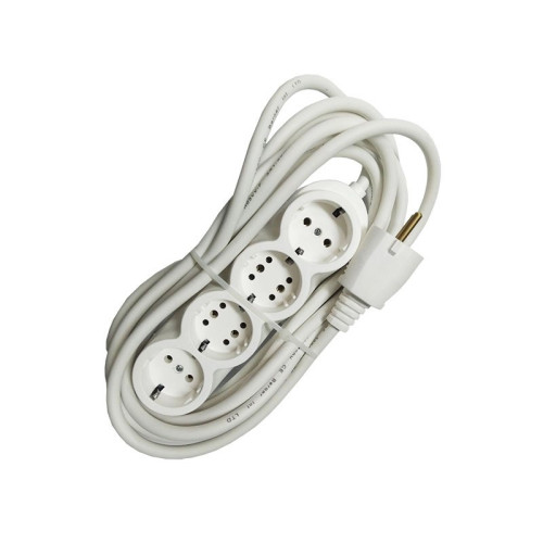 Prelungitor cauciucat bachelita 4cai 5m 3x1.5mm2 alb Prelungitor cauciucat bachelita 4cai 5m 3x1.5mm2 alb
