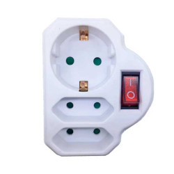 Triplu stecher 1xSuko+2xEuro cu intrerupator Alien Triplu stecher 1xSuko+2xEuro cu intrerupator Alien