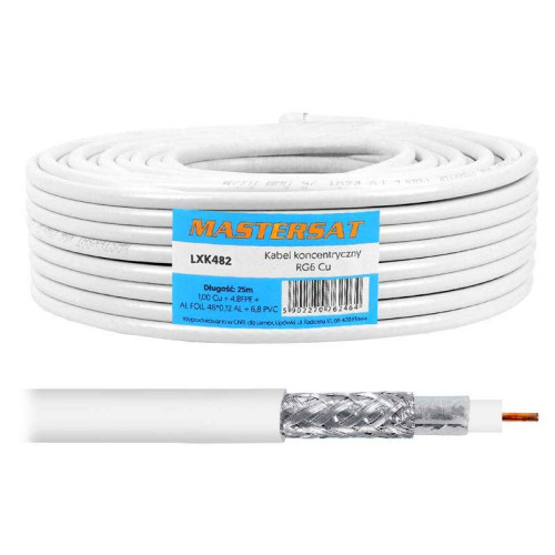 Cablu coaxial RG6 Cupru 25m Cablu coaxial RG6 Cupru 25m