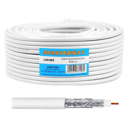Cablu coaxial RG6 Cupru 50m Cablu coaxial RG6 Cupru 50m