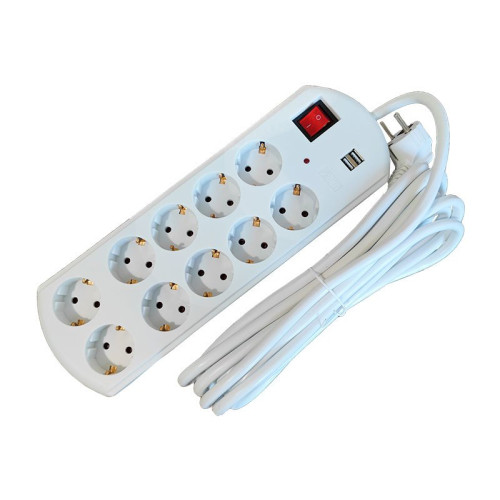 Prelungitor dublu USB 10cai 10m 3x2.5mm2 cu intr Alien Prelungitor dublu USB 10cai 10m 3x2.5mm2 cu intr Alien