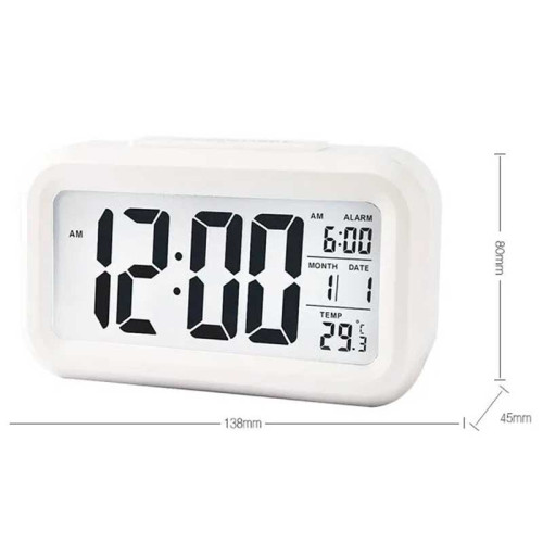 Ceas cu termomentru si alarma alb Ceas cu termomentru si alarma alb