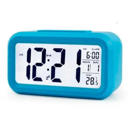 Ceas cu termomentru si alarma albastru