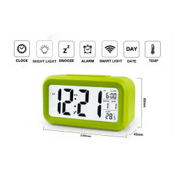 Ceas cu termomentru si alarma verde