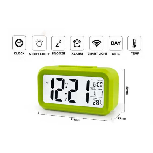 Ceas cu termomentru si alarma verde Ceas cu termomentru si alarma verde