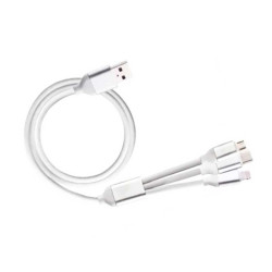 Cablu USB 3in1 gros gumat alb Cablu USB 3in1 gros gumat alb