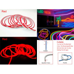 Neon decor auto 5m 12V rosu Neon decor auto 5m 12V rosu