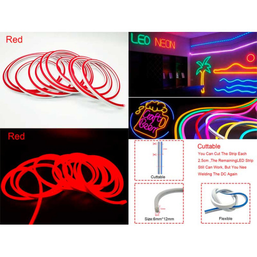 Neon decor auto 5m 12V rosu