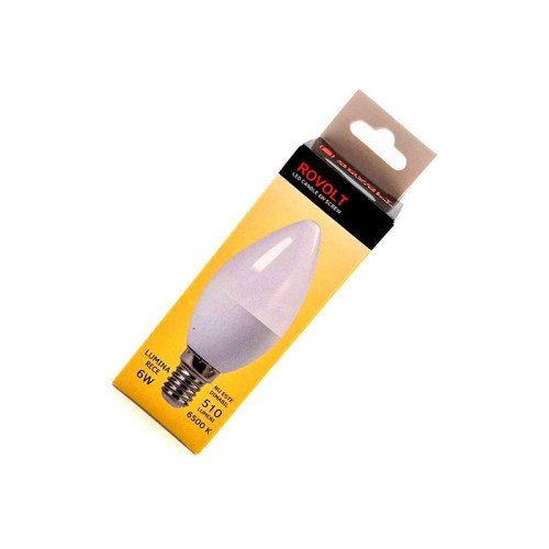 Bec leduri lumanare Rovolt 6W E14 rece Bec leduri lumanare Rovolt 6W E14 rece