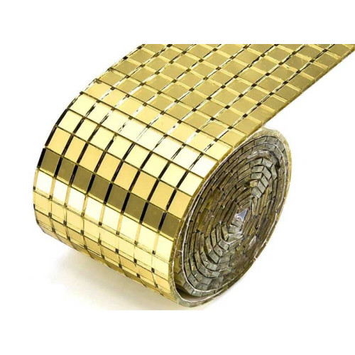 Banda oglinzi autoadeziva gold 100cm Banda oglinzi autoadeziva gold 100cm