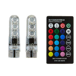 Set 2 becuri led auto RGB cu telecomanda Set 2 becuri led auto RGB cu telecomanda