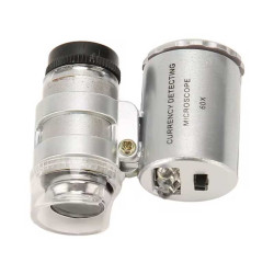 Microscop portabil 60X cu lumina LED si lampa UV pentru bancnote Microscop portabil 60X cu lumina LED si lampa UV pentru bancnote