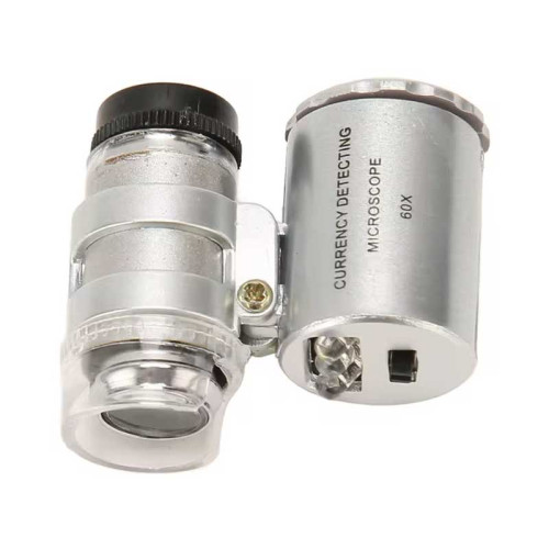 Microscop portabil 60X cu lumina LED si lampa UV pentru bancnote Microscop portabil 60X cu lumina LED si lampa UV pentru bancnote