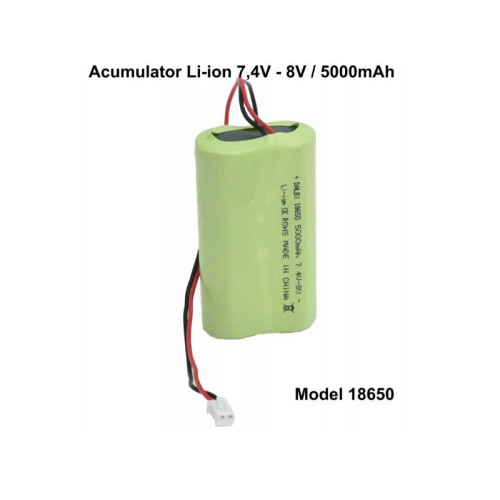 Grup acumulatori 2x18650 Li-ion 7.4-8V 5000mAh Grup acumulatori 2x18650 Li-ion 7.4-8V 5000mAh
