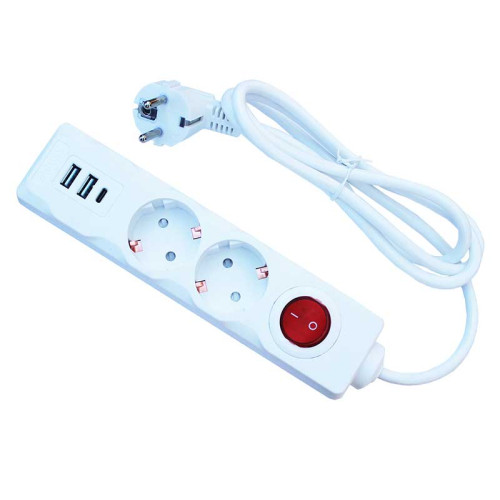 Prelungitor 2cai cu USB+tip C 1,5m Prelungitor 2cai cu USB+tip C 1,5m